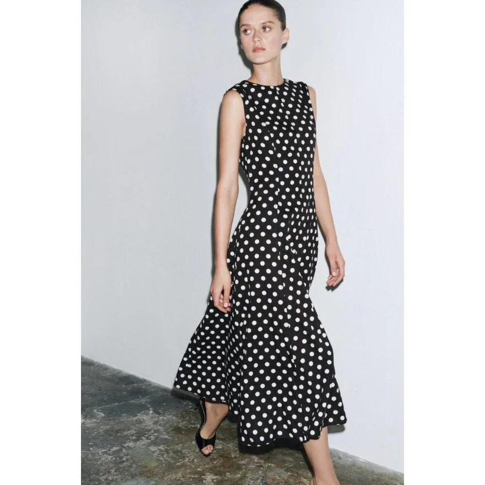 ZARA ZW COLLECTION SLEEVELESS MIDI DRESS - Picture 2 of 9